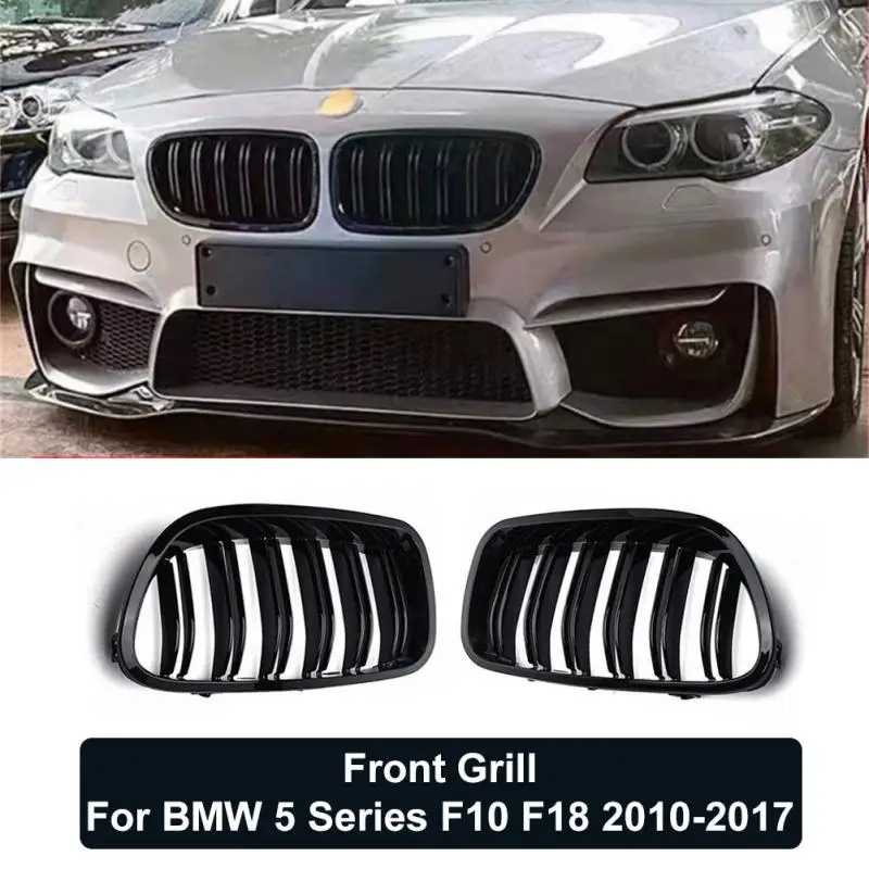 

Car Front Grille Racing Front Sport Grill Gloss Double Slat Kidney Grille For BMW 5 Series F10 F11 F18 520d 530d 540i 2010-2017
