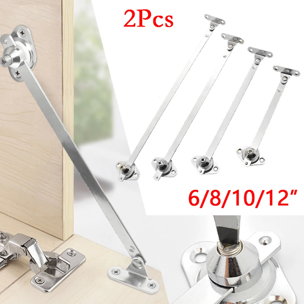 

2pcs 6/8/10/12 Inches Silver Zinc Alloy Drop Lid Supports Sliding Rail Cabinet Door Stay Hinge Furniture Hinge Home Improvement