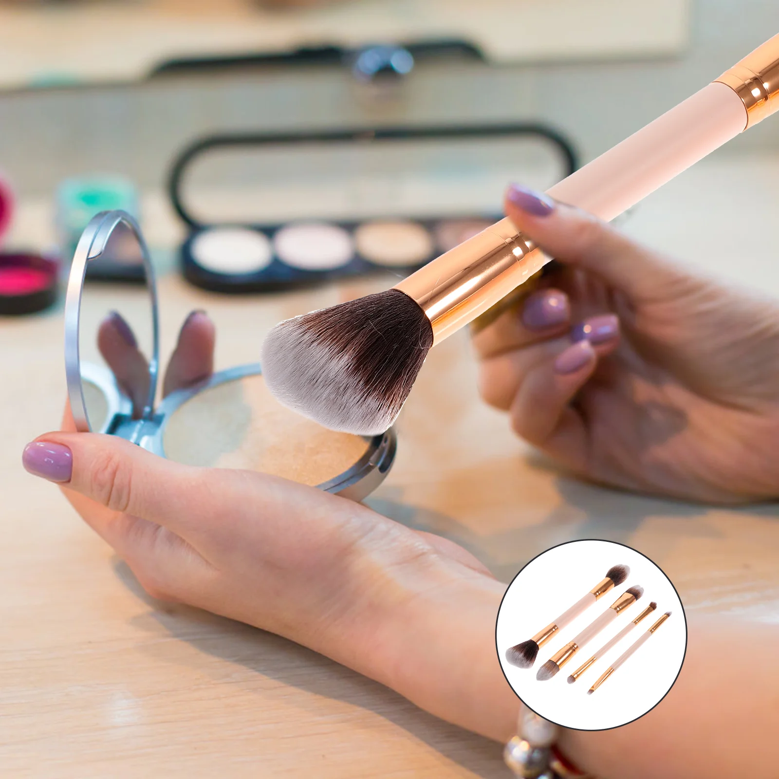 

4 Pcs Makeup Set Women Cosmetics Brush Ladies Tool Set Makeup Brush Woman Eyeshadow Set Brushes Makeup Double Head
