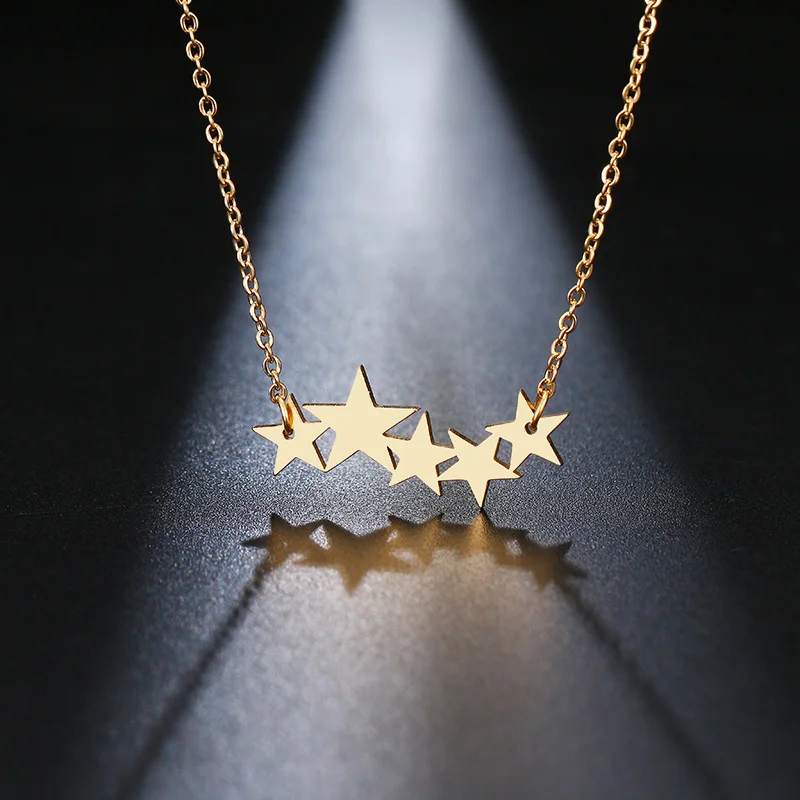

Stainless Steel Necklace for Women Lover's Pentacle Pentagram Pendant Necklace Engagement Jewelry