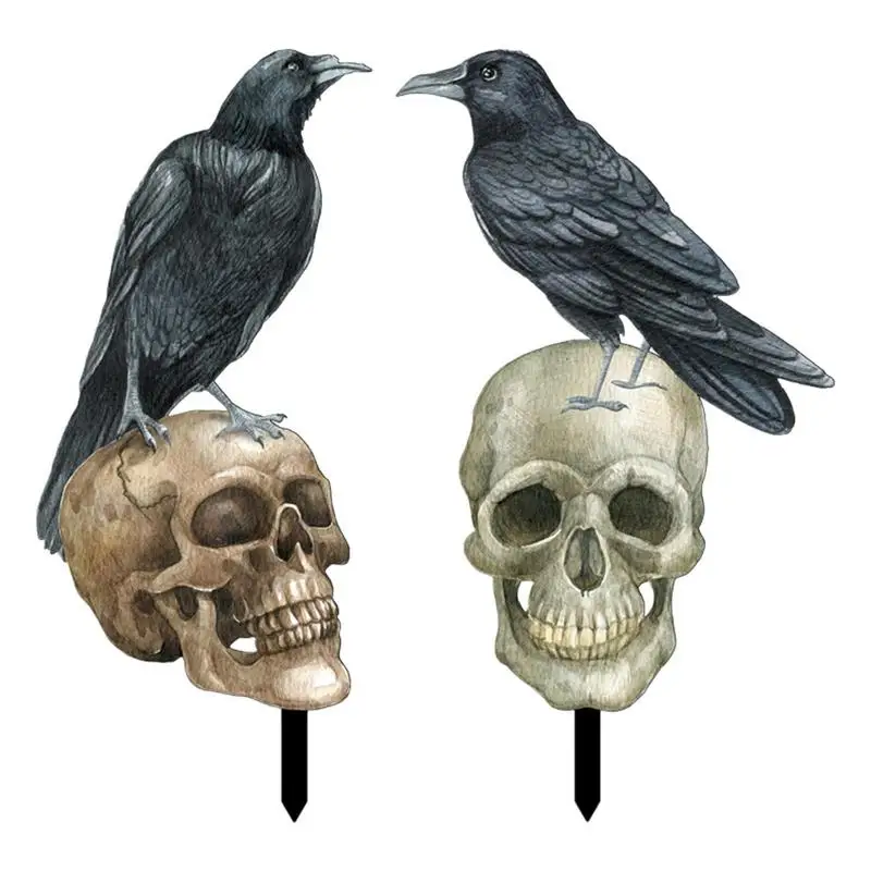 

Украшение в виде скелета, водонепроницаемый садовый декор в виде черепа на колышке, для газона, двора, лужайки, газона, заднего двора