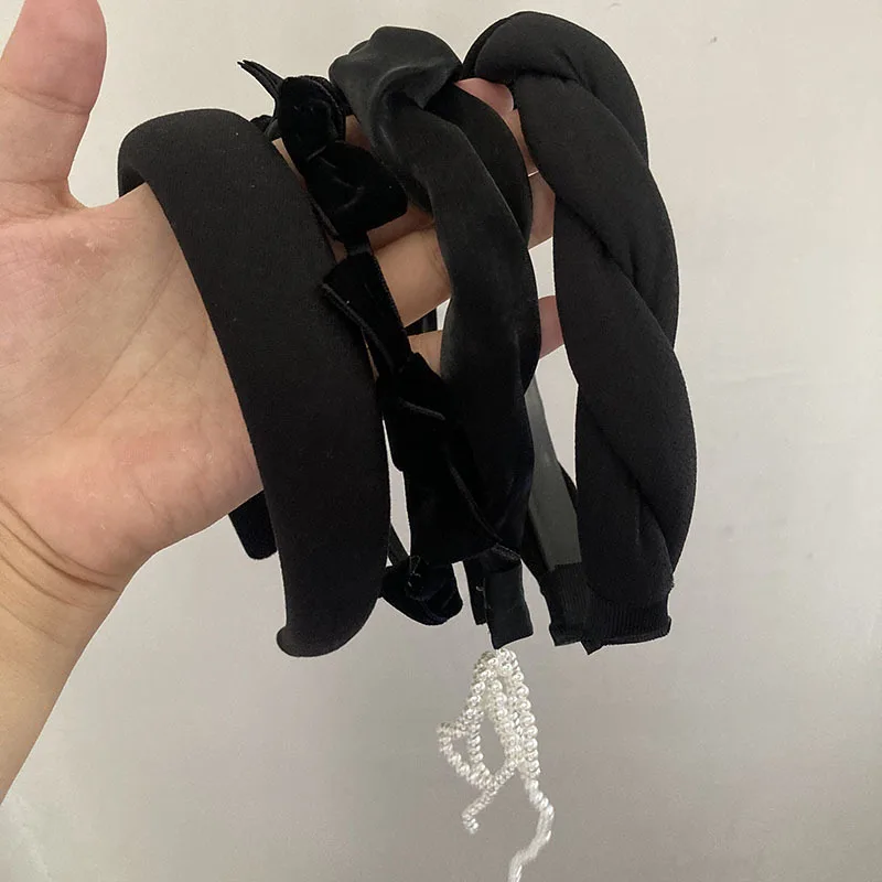 Разнообразные Черные Французские Ретро повязки для волос крутые девушек повязка