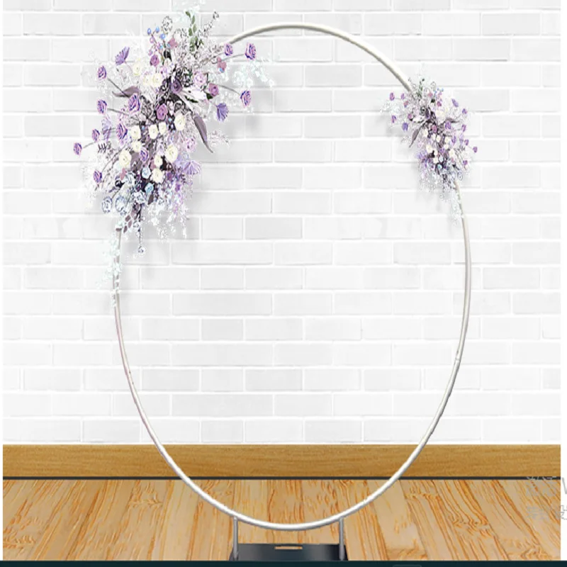 

Party Balloon Arch 6.5ft/200cm Aluminum Flower Stand Wed Decor Silver Frame Stable Background Support Party Backdrop