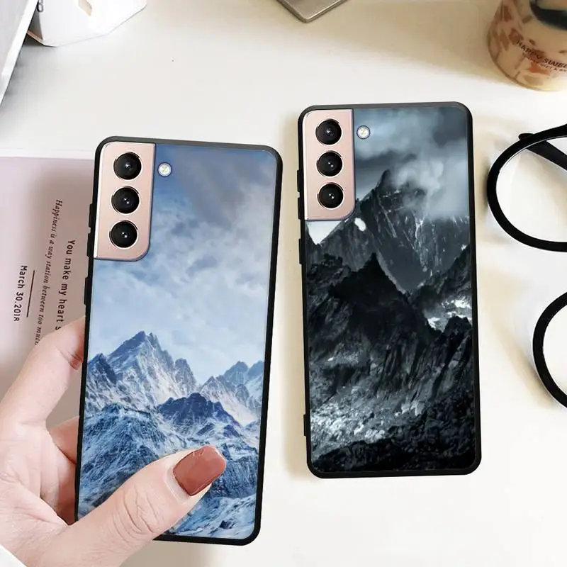 

Snow Mountain Phone Case for Samsung S22 S21 S20 ultra pro plus 5G S10-5G S9 S8 S7 plus phone Bumper covers