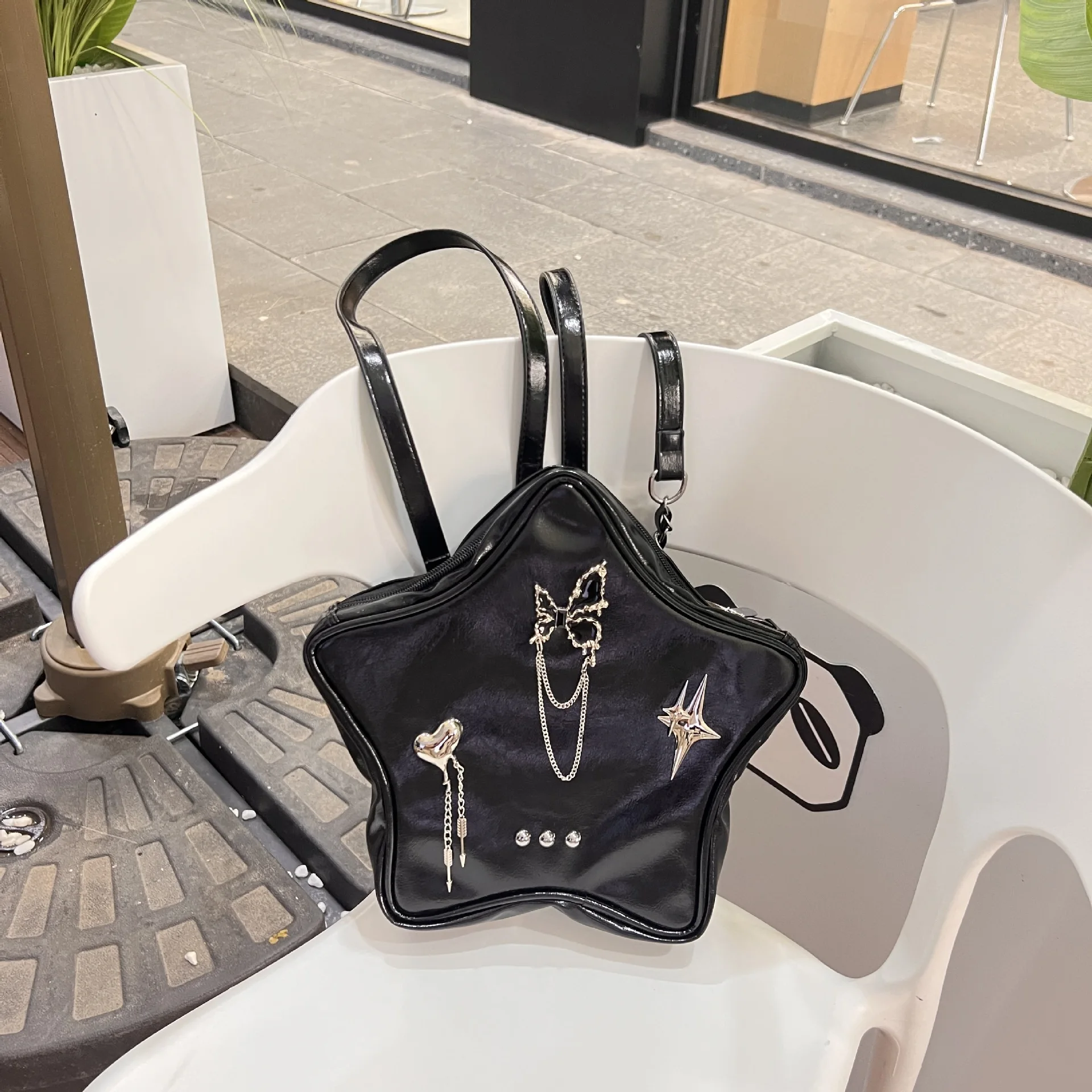 

Solid Five Point Star Bag for Women 2023 New Women's One Shoulder and Two Shoulder Commuter Bag Handbag