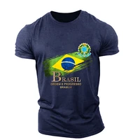 brazil flag logo graphic 3d printed t shirt unisex polyester t shirt 110 6xl casual stretch breathable sports fabric t shirt