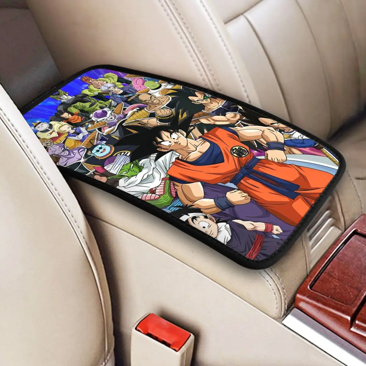 Универсальный автомобильный подлокотник 32x19 см кожаный коврик Dragon Ball Z чехол для