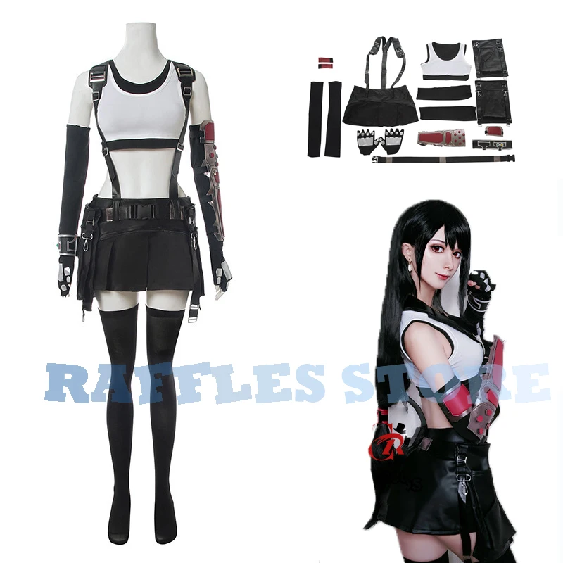 

Костюм для косплея финальная фантазия тифа локкарта, парик, топ, юбка, штаны, пикантный наряд для женщин и девочек, фантазия, карнавальный костюм на Хэллоуин