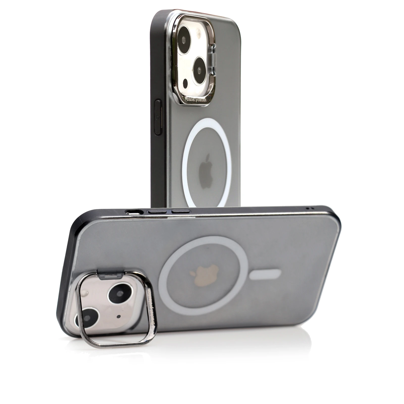 

Phone Case For iPhone 13 Pro With Magnet Function Wireless Charge Magnetic Cover Holder With Foldable Metal Bracket