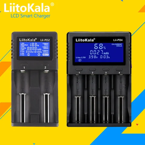 Liitokala Lii-202 lii-402 18650 зарядное устройство 1.2 В 3.7 В 3.2 В 3.85 В AA/AAA 26650 10440 14500 16340 18350 Smart Зарядное устройство