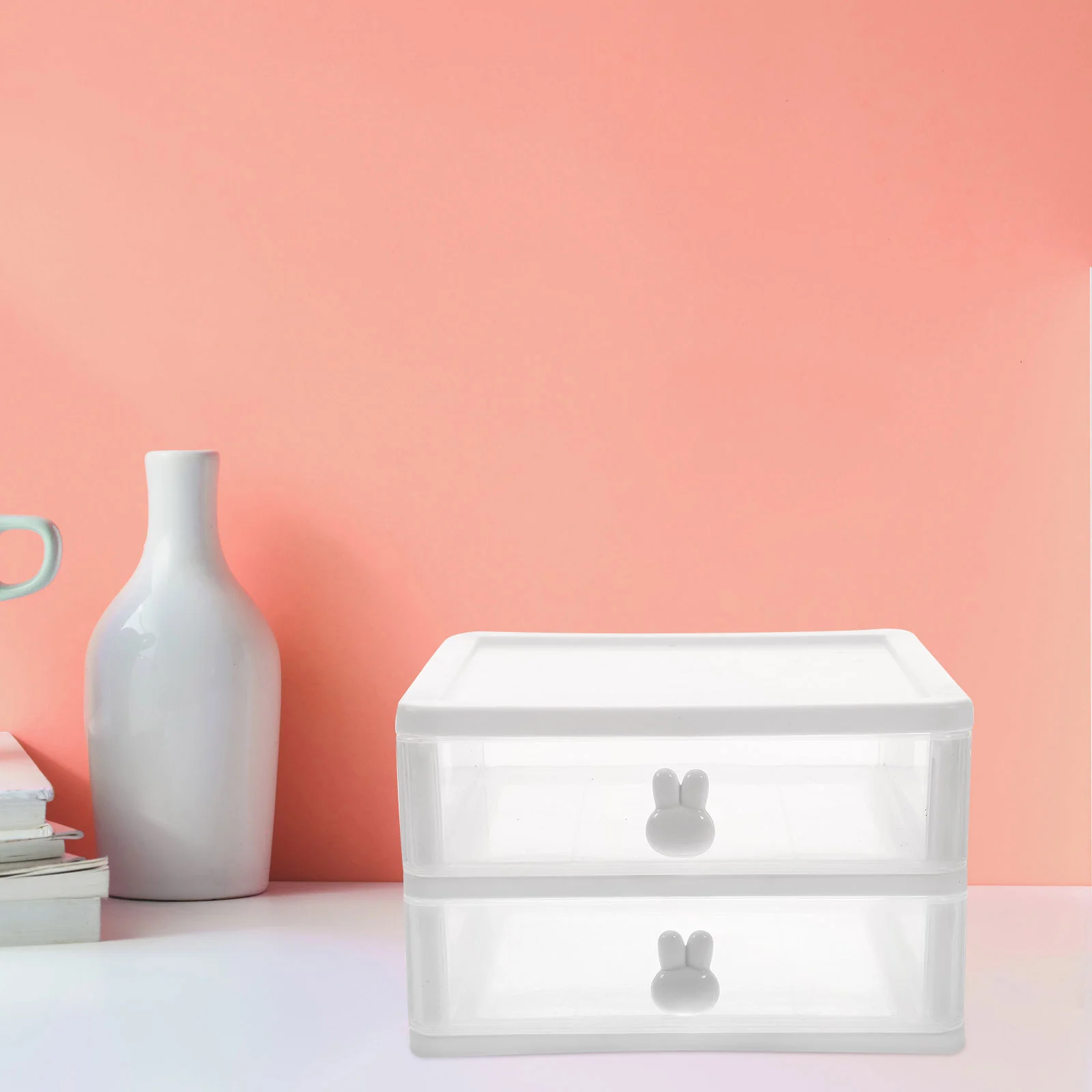 

Cosmetics Brush Holder Desktop Storage Box White Office Multi-function Organizer