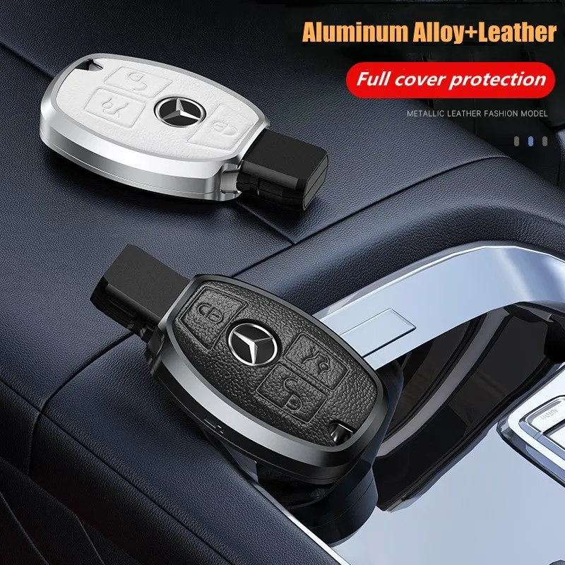 Кожаный сплав автомобильный чехол для дистанционного ключа Mercedes Benz CLA GLC GLA GLK W203