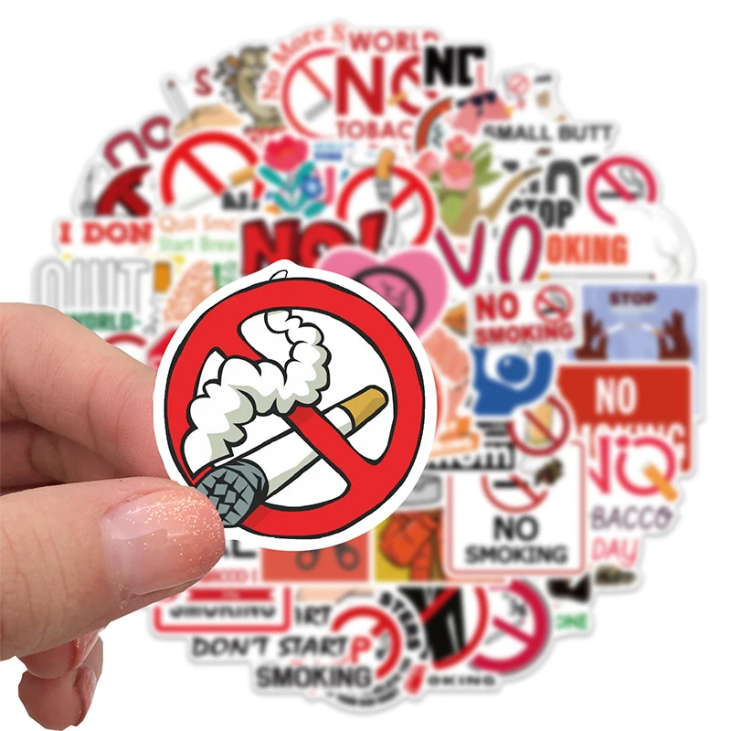 50 шт. наклейки с надписью запрещено курить мир День без табака граффити украшение