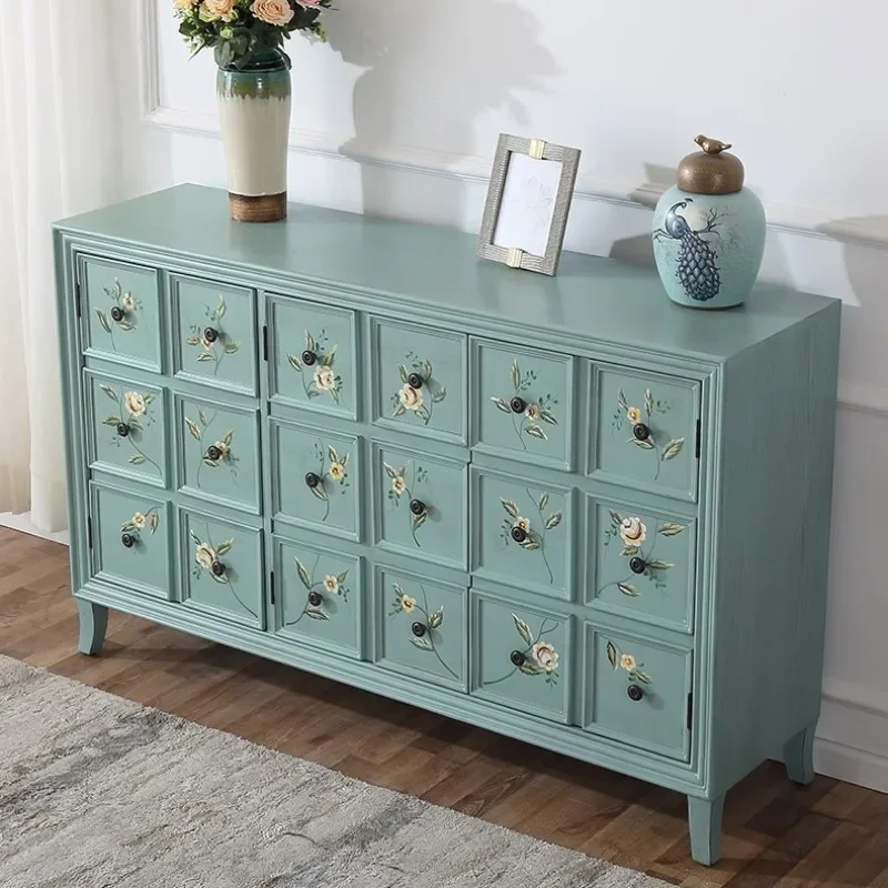 Боковой сервант Шкафы для гостиной Комодный шкафчик Кухонная витрина из массива