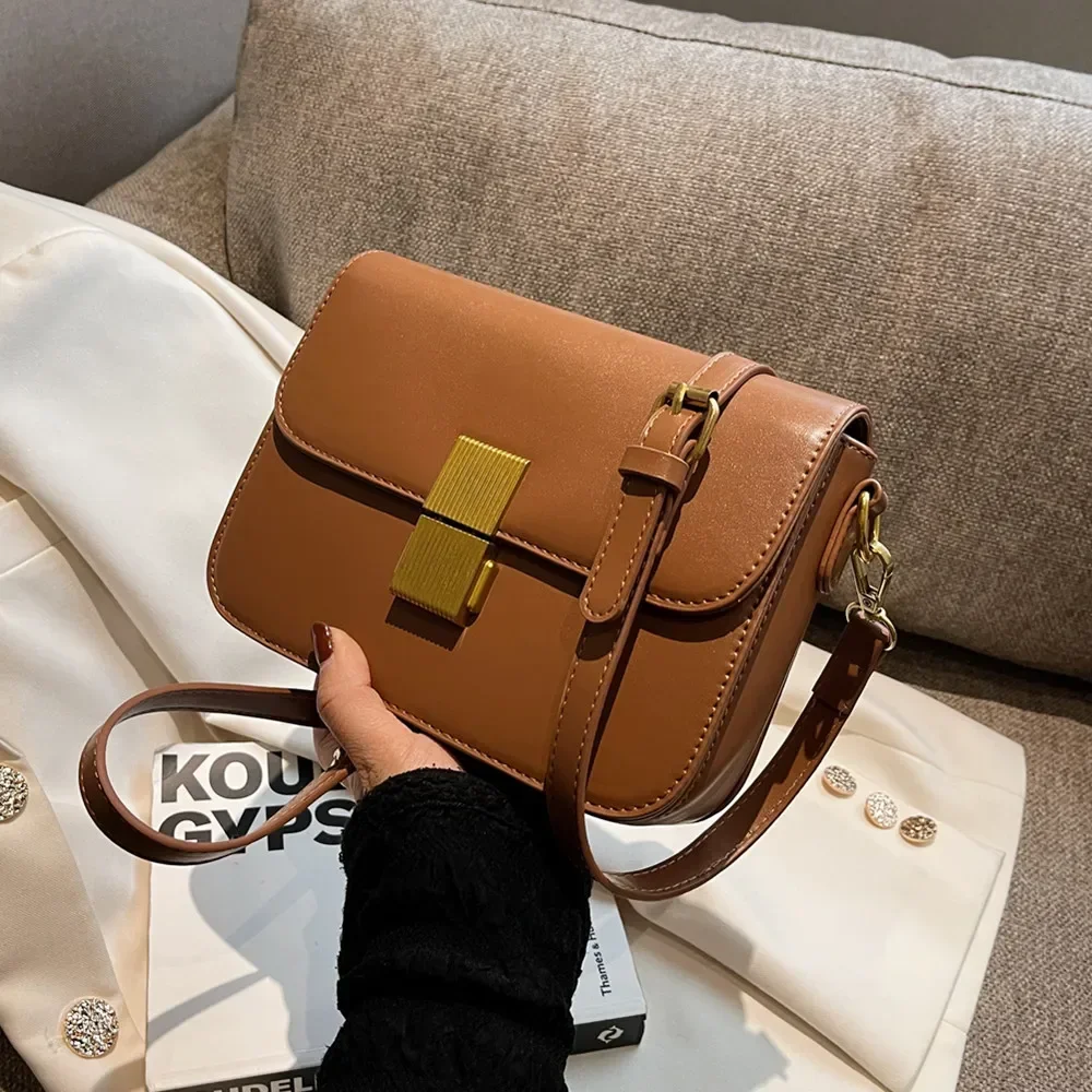 

Classic Box Small Shoulder Crossbody Bags For Women 2023 Trend Designer Square Flap Purse PU Leather Ladies Handbags