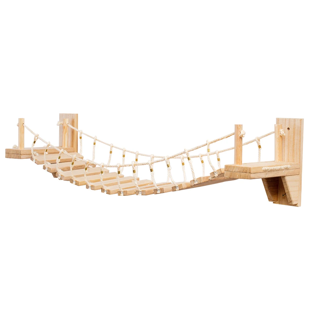 

Wall House for Cat Tree Sisal Rope Toys for Cats Customized Solid Wood Elevated Playground Suspension Bridge Pets Pet Furniture