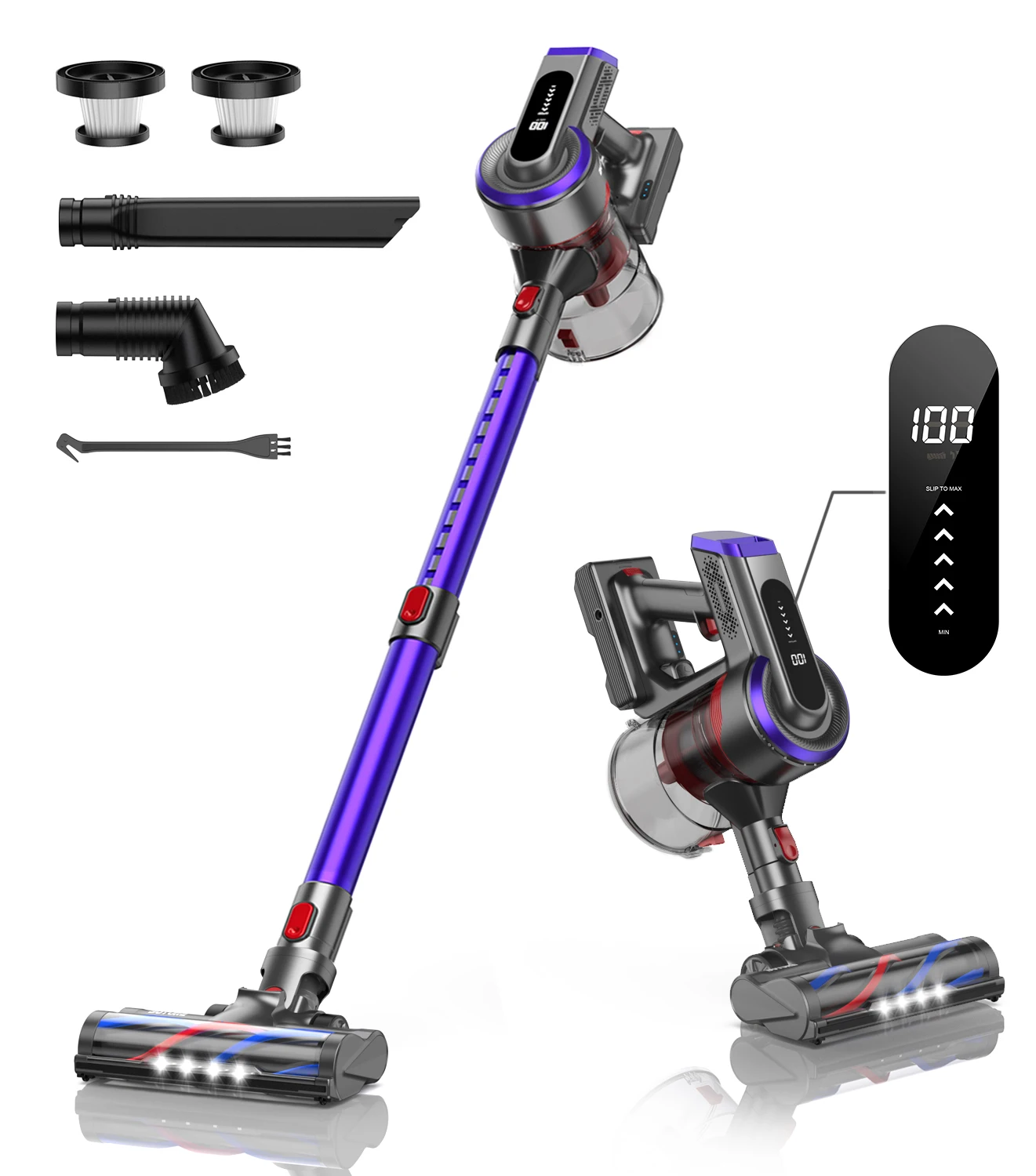 Buture JR400 33000Pa Cordless Vacuum Cleaner Handheld with Touch Display Smart Home Appliance 55 Mins Runtime 400W Wireless