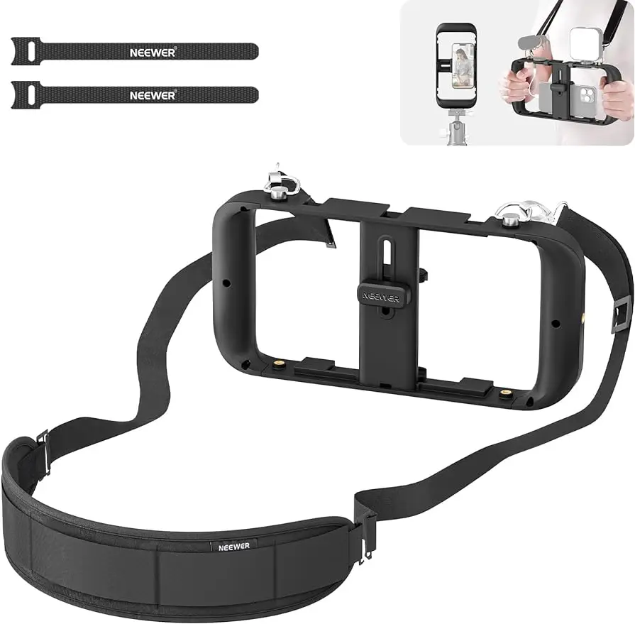 

Видеокамера HAOBUY для смартфона с шейным ремешком и креплением для штатива с креплением для холодного башмака и защитой для телефона