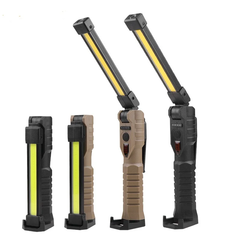 ZK40 Multifunction COB 3 Lights Led Flashlight USB Rechargeable Work Light Magnetic Lanterna Hanging Lamp with Built-in Battery
