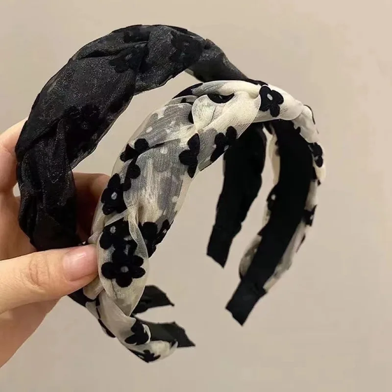 Обруч для волос женский с цветами Модный французский винтажный аксессуар на