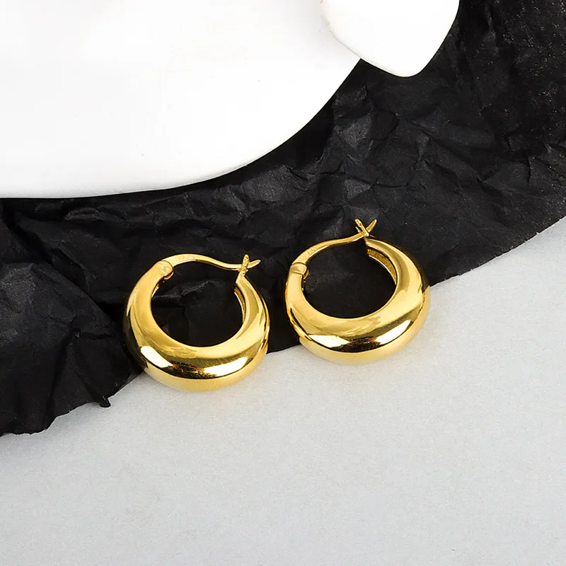 

925 Stamp Silver Color Round Circle Hoop Earrings Gold/Silver Color Earrings Girl Wedding Party Jewelry Gifts