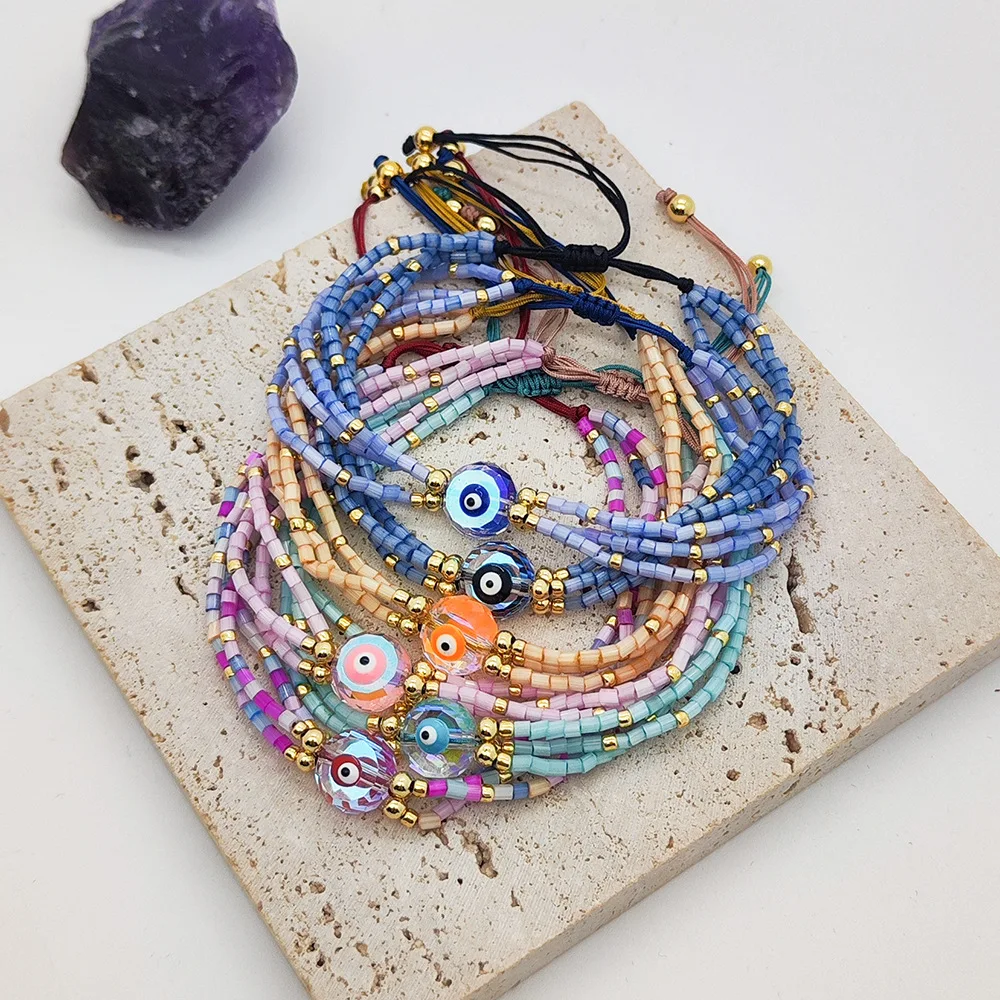 

5Pcs Bohemia Evil Eye Bracelets for Women Miyuki Bracelet Multilayer Pulseras Femme Fashion Jewelry