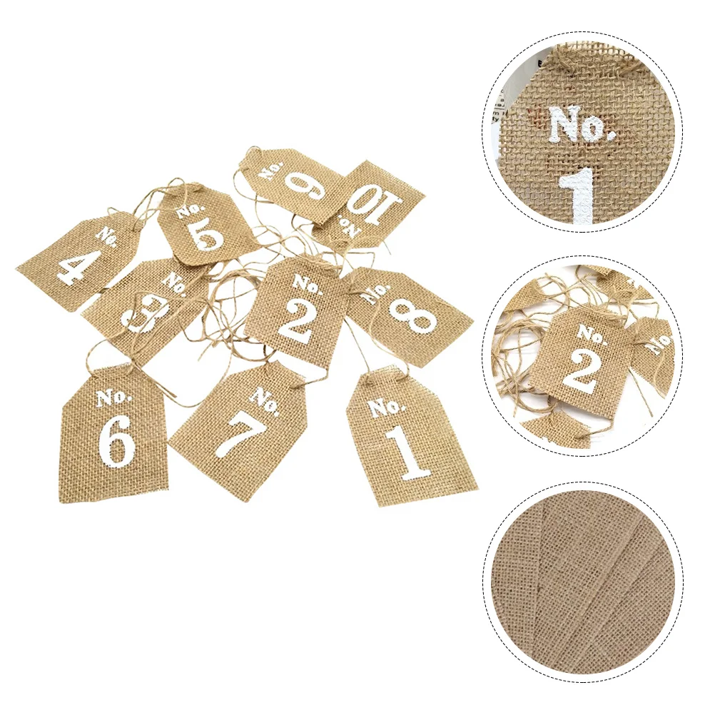 

Table Numbers Wedding Burlap Banner Flags Bottle Bunting Decoration Party Markers Vintage Custom Rustic Gift Tags Number