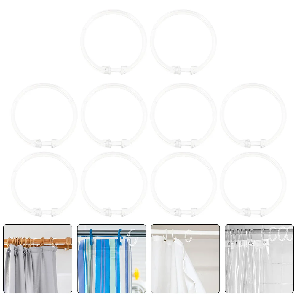

10 Pcs Curtain Hook Hanging Roman Rod Rings Shower Hooks Circular Accessories For Round