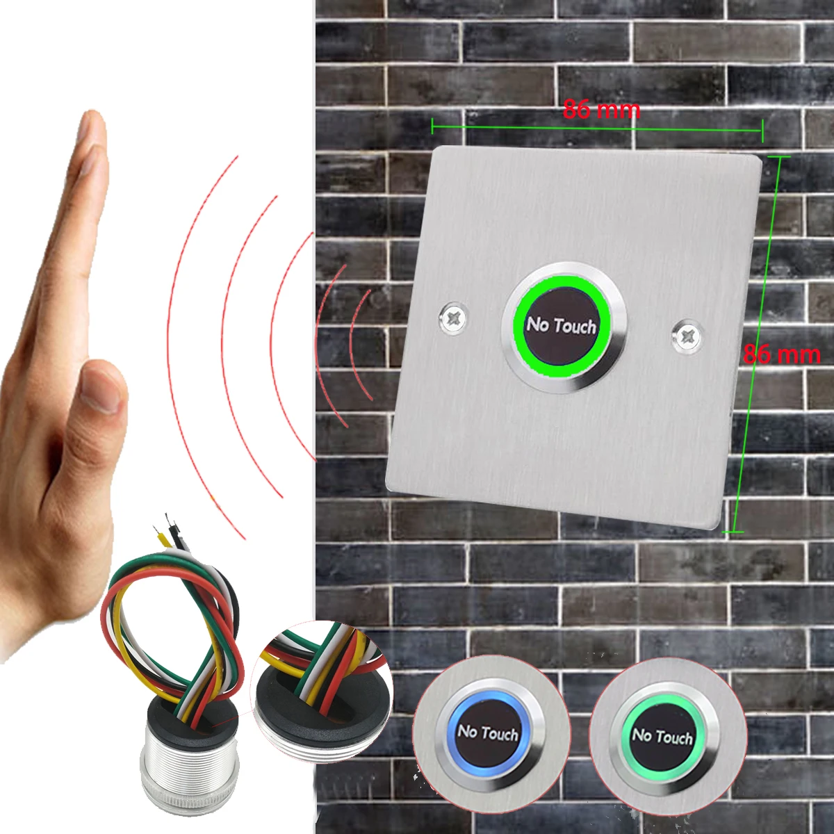 

Бесконтактный ИК-переключатель блокировки доступа к двери, бесконтактная инфракрасная кнопка вывода без касания