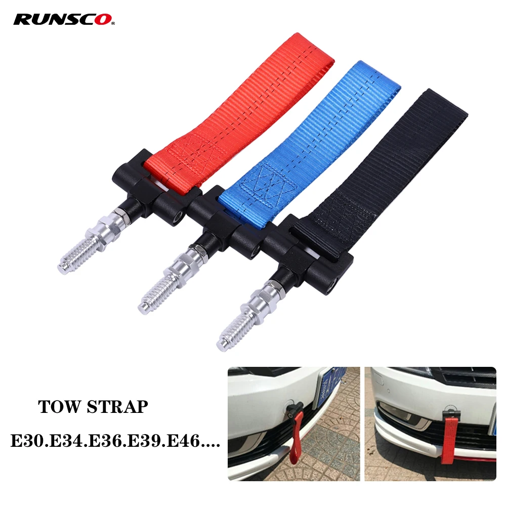 

Car Tow Strap Trailer Hook Racing Towing Hook Strap E46 E30 E32 E36 E90 E91 European Model Drift Car Accessories