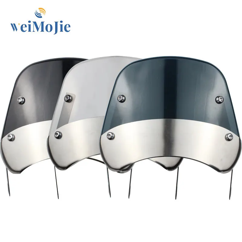 

Motorcycle Retro Headlight Windshield Wind Deflector Windscreen Universal 5"-7" For Yamaha Harley Honda Instrument Visor