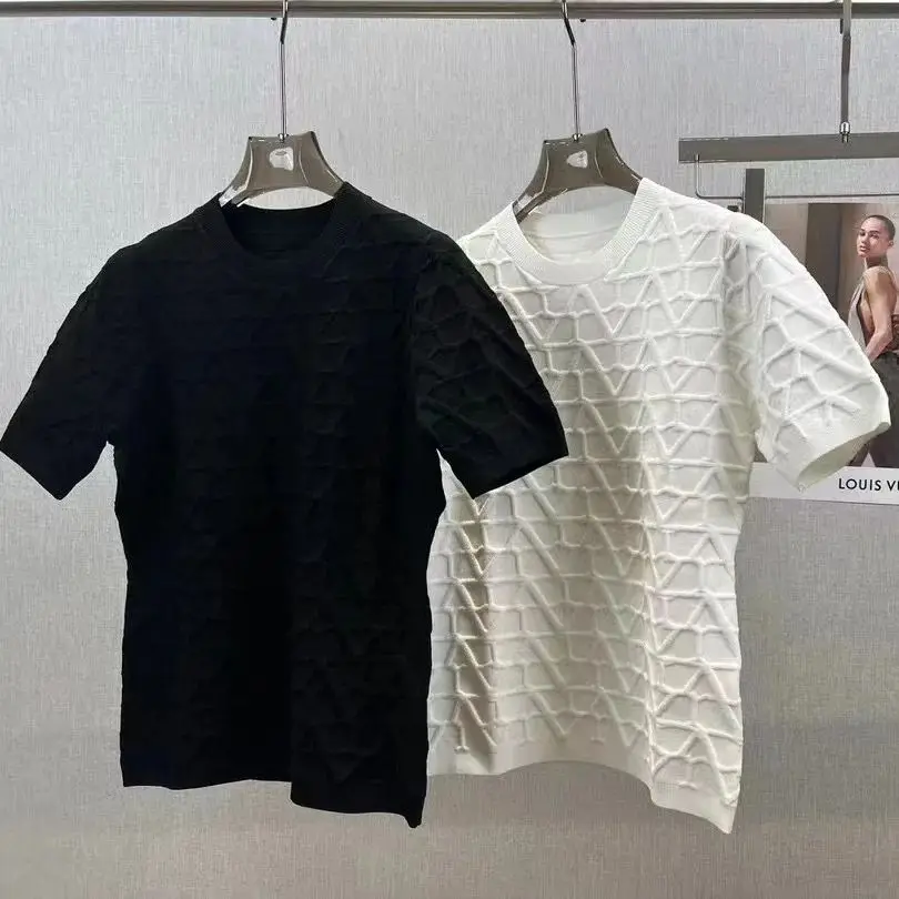 Летняя льняная шелковая высококачественная повседневная футболка