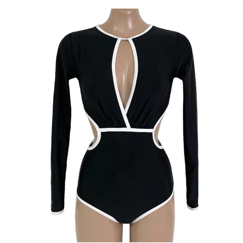 Пикантный корейский купальник с длинным рукавом Женский цельный женские трикини