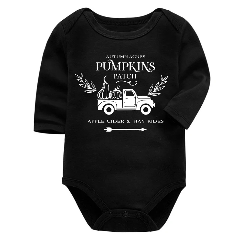 

Pumpkins Patch Baby Clothes Thanksgiving Bodysuit Thanksgiving Baby Romper Retro Fall Baby Items Pumpkin Truck Bodysuits M