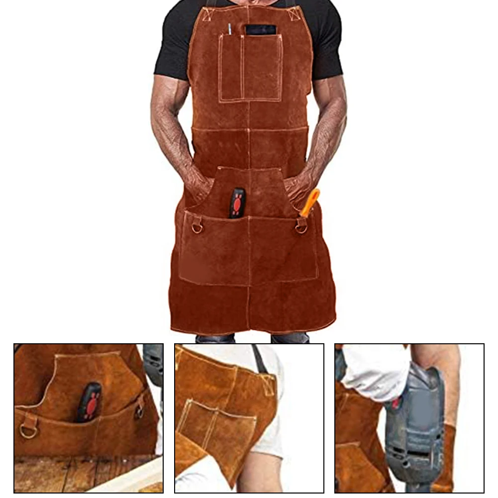 Кожаный жаростойкий фартук Cowhide