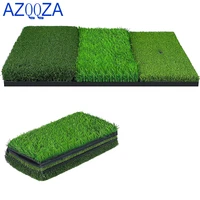 golf hitting mat3 in 1 foldable grass mat practice tri turf swing detection aid batting mat for backyard for golf training