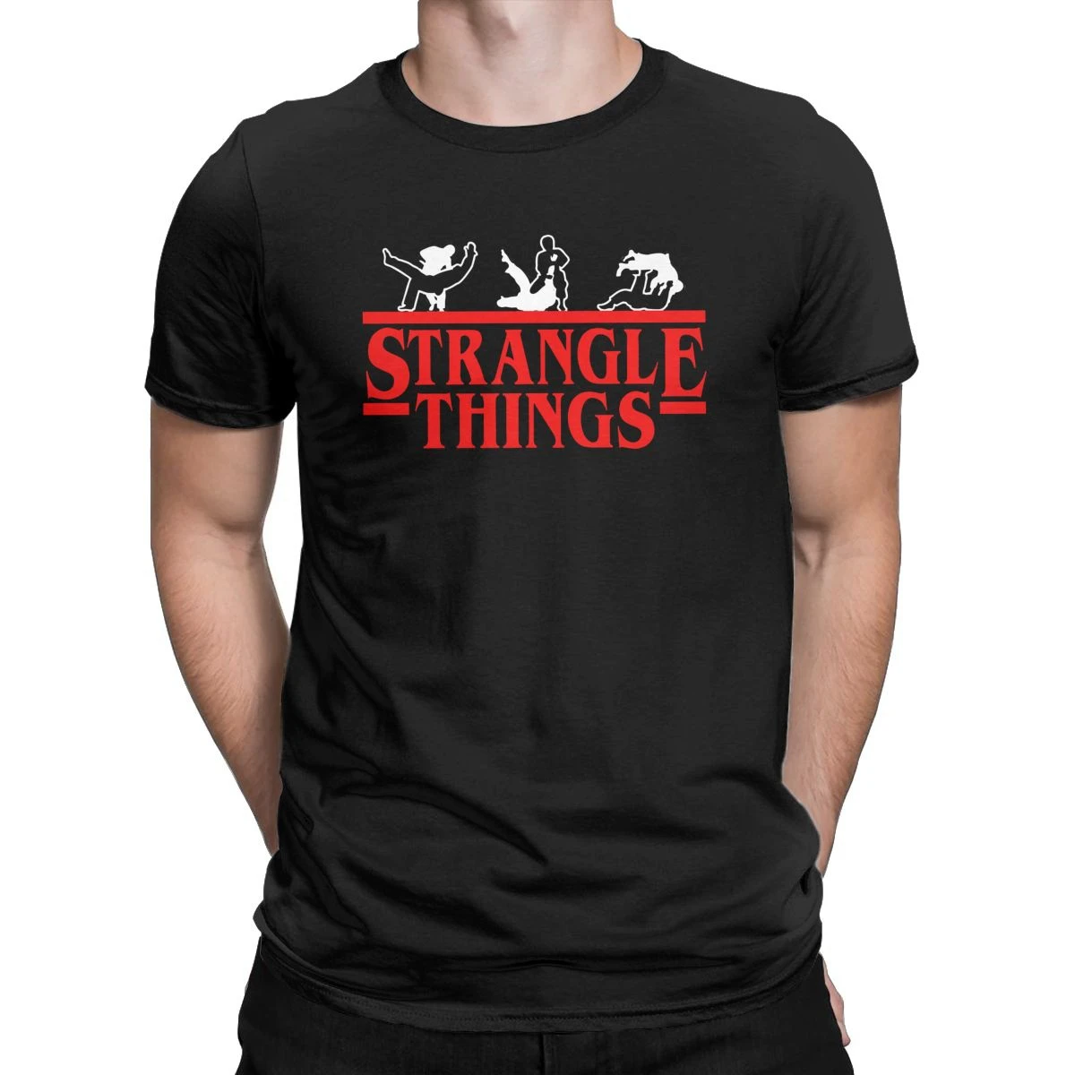 

Strangle Things Brazilian Apparel Jiu Jitsu Bjj Martial Arts T Shirts Men Pure Cotton Casual T-Shirts O Neck Tees Clothing Gift