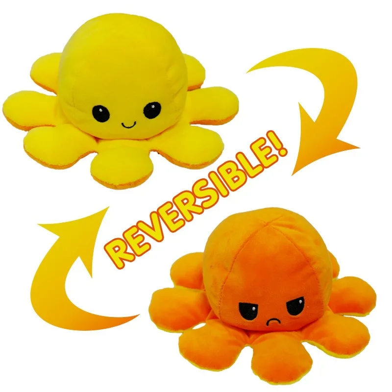 

Dimples Christmas New-Year Toy Decor Plush Reversib Mood Pulpo Flip Octopus Squishy Toy Kids Best Shifter Happy-Sad-Octopus