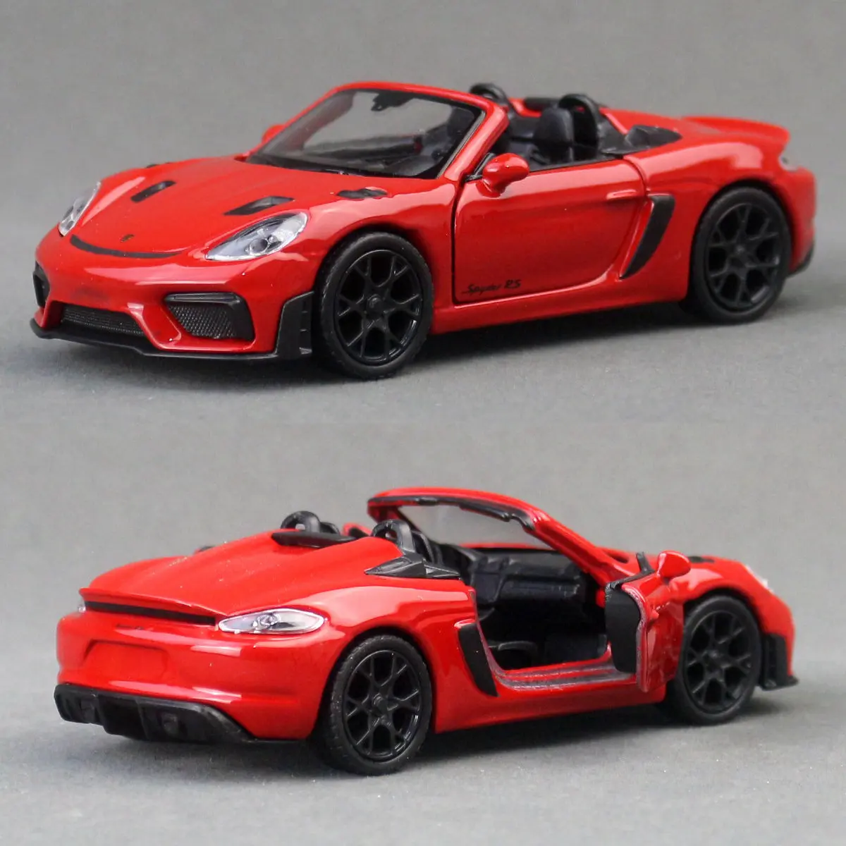 Фото Модель гоночного автомобиля Porsche 718 Spyder 1/36, Welly, литая под давлением, с функцией отката, классическая коллекционная модель, подарок для детей и мальчиков №2