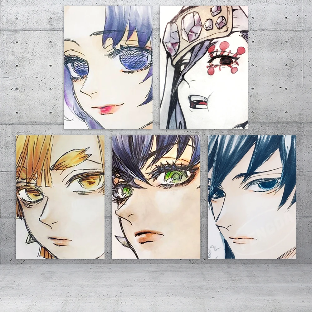 

Home Decoration Demon Slayer Canvas Agatsuma Zenitsu Wall Art Painting Uzui Tenge Pictures Giyuu Printing Poster For Living Room