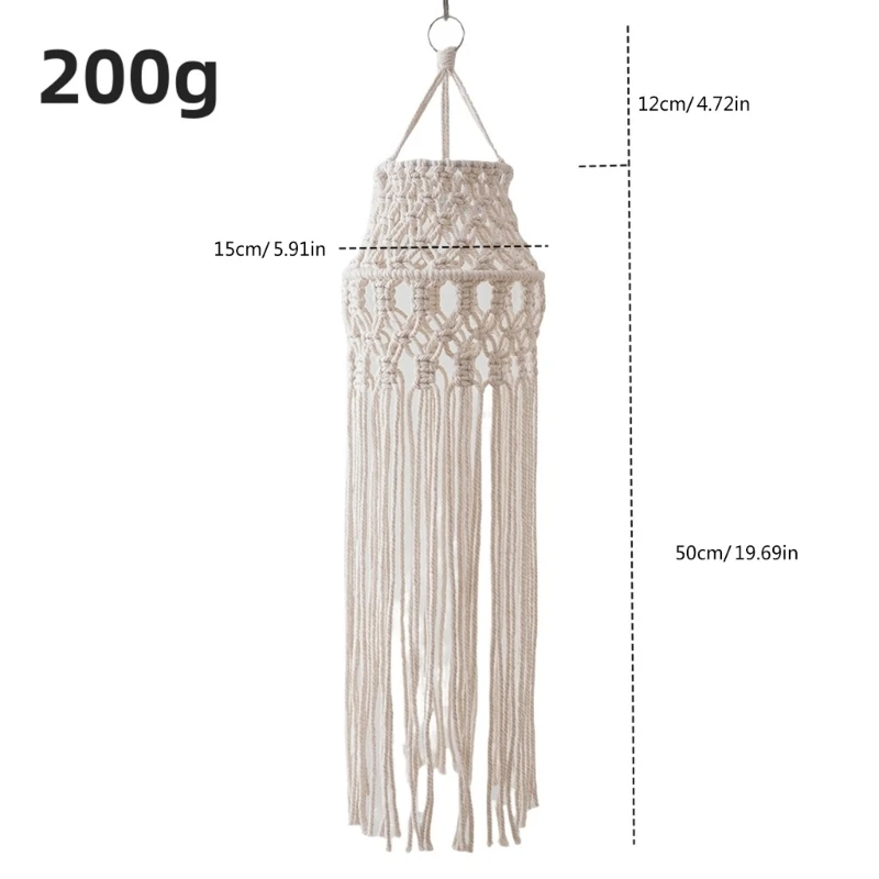 Потолочный светильник ручной работы хлопковая веревка кисточки абажур из