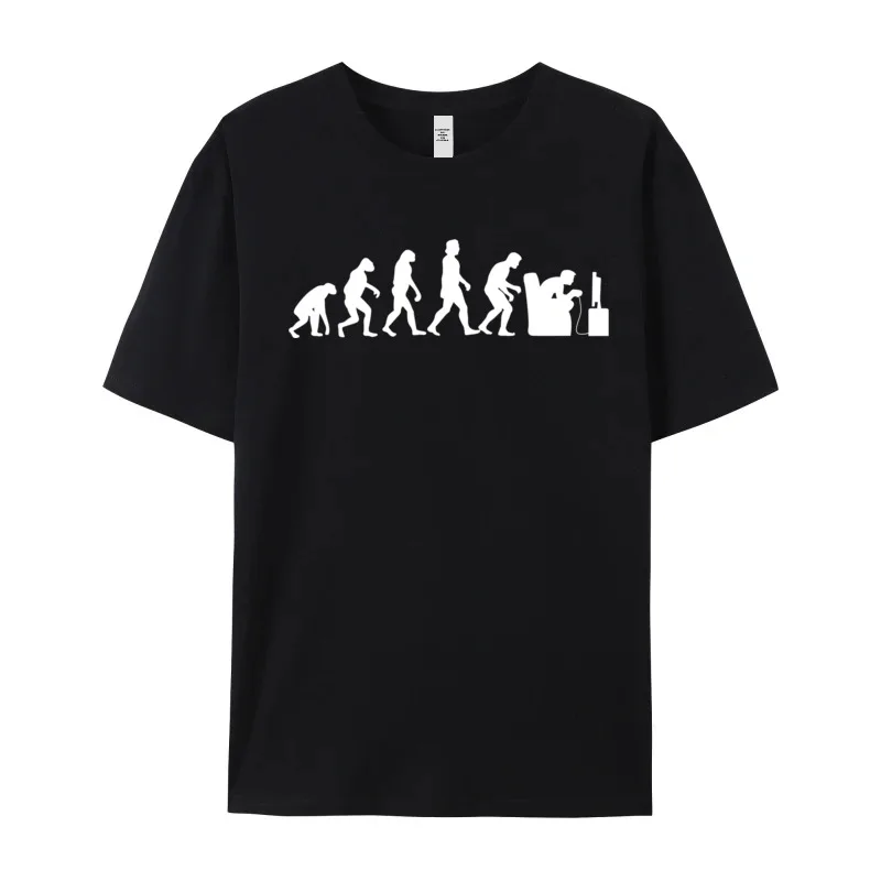 Фото Crazy GAMING EVO UTION Funny Retro Casual Short Sleeve Christmas Tops Tees Discount O-Neck Cotton Tops T Shirt Mens T-Shirt №2
