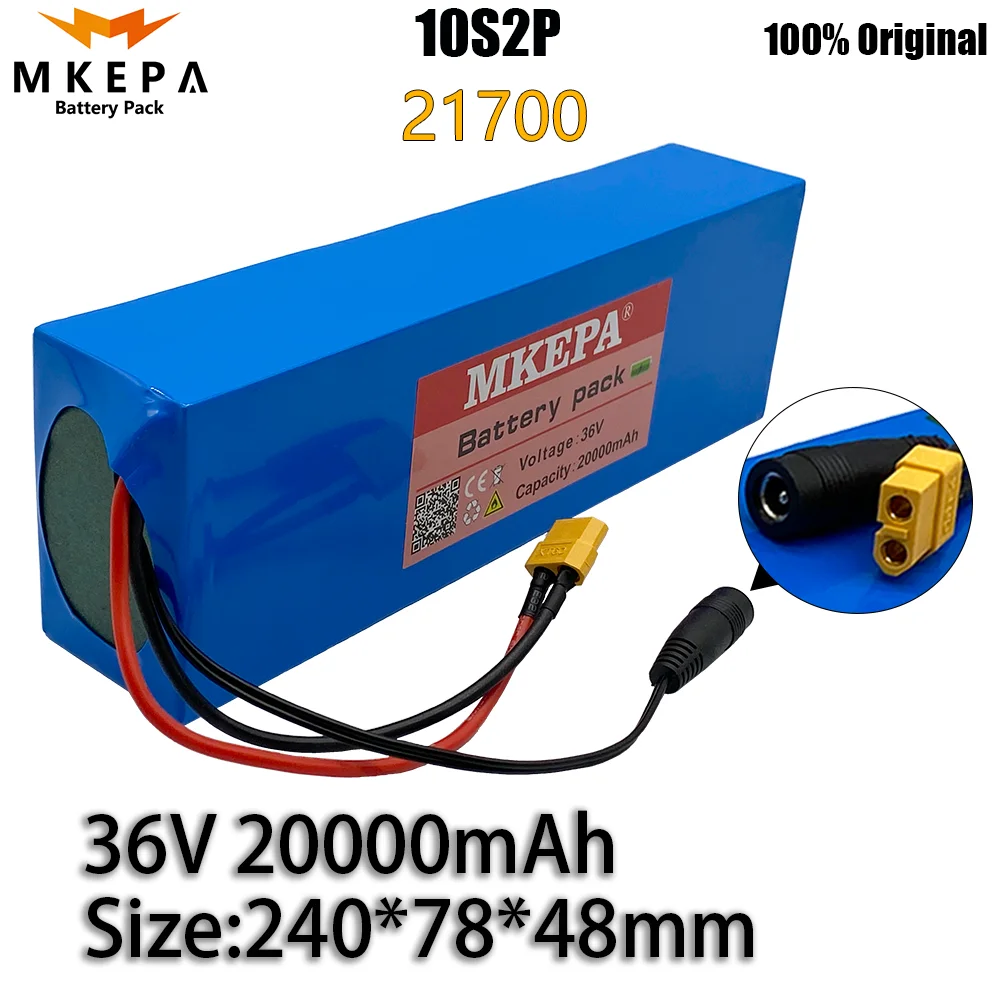 

36V battery 20ah 21700 20000mah 10S2P battery pack 500W high power battery Ebike electric bicycle BMS XT60