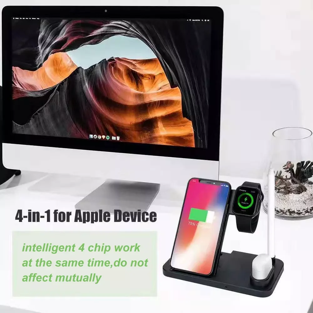 

4 in 1 Wireless Charger Mobile Phone Charging Station for Apple Samsung Multiple Devices Smart Phone