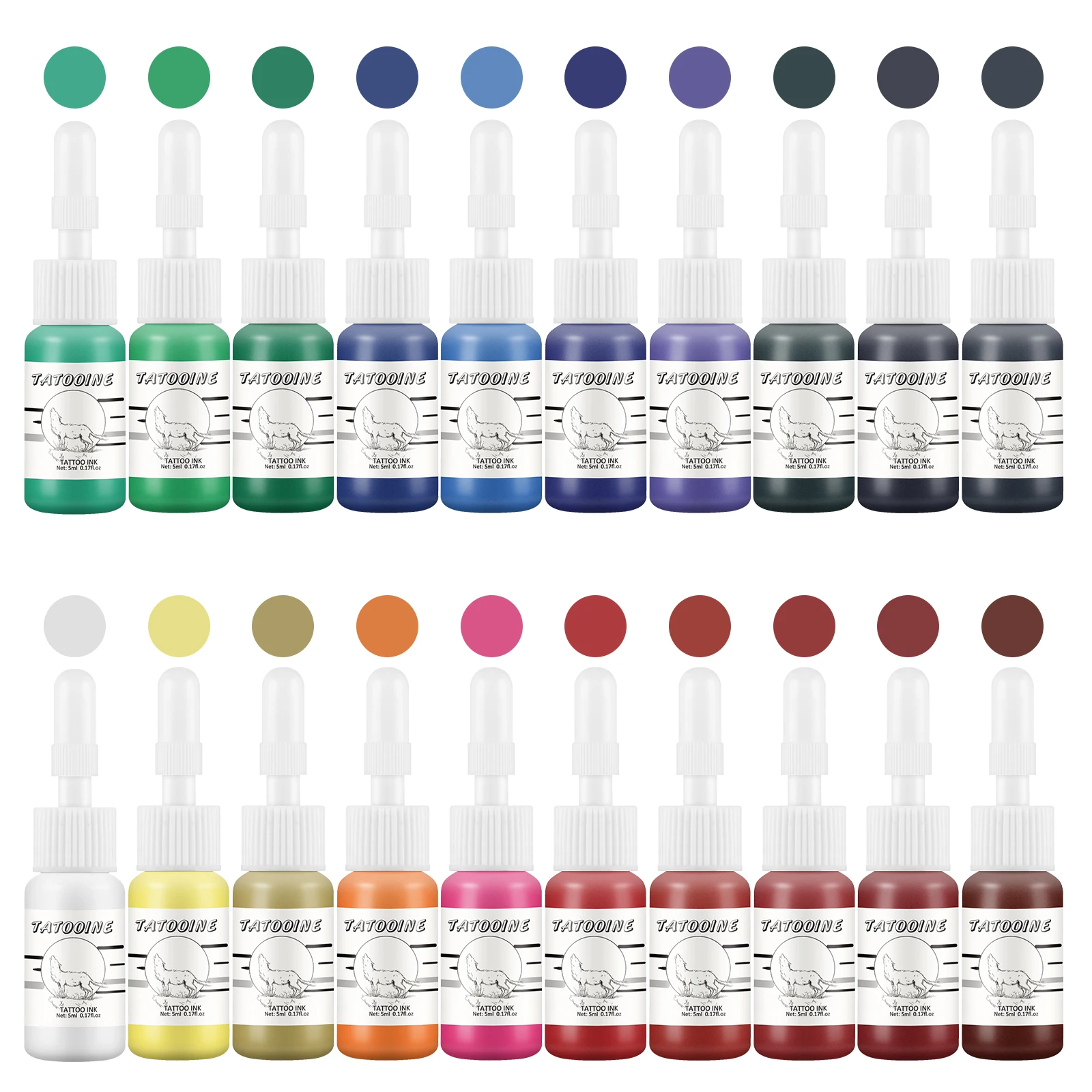 

Tattoo Ink Set 20 Colors Professional 5ml Tattoo Supply Tattoo Ink for Skin
