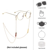 trend gothic charm lady antiskid mask glasses chain poker style pendant lanyard anime cosplay fashion jewelry for women gift