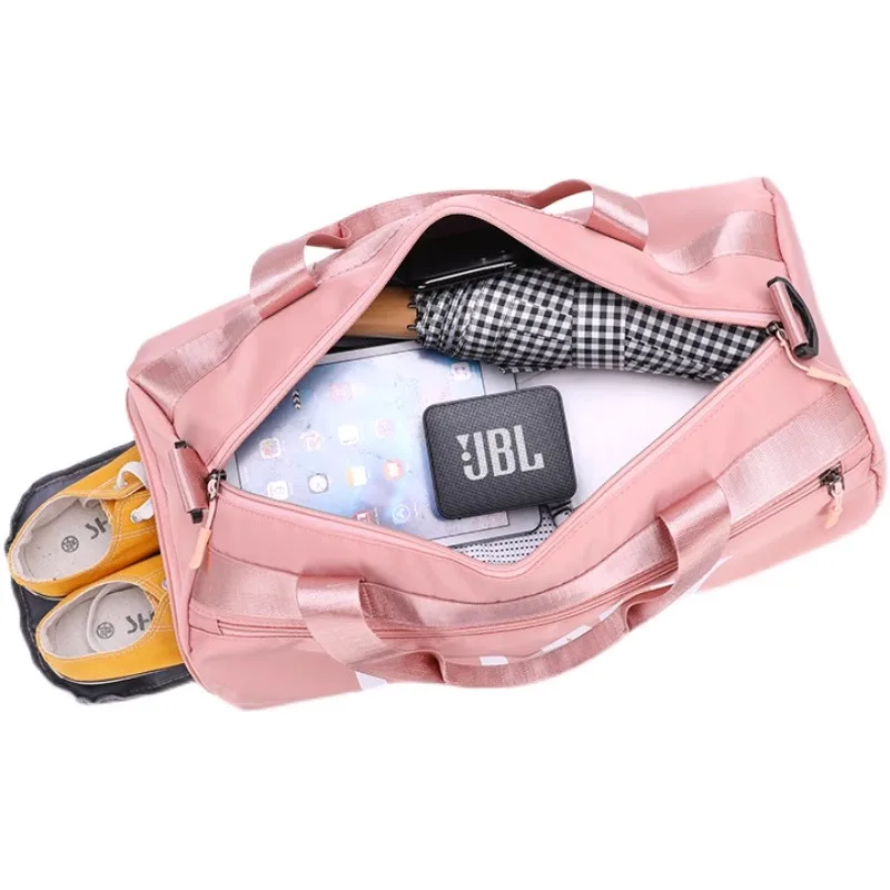 Gym Fitness Training PINK Bag Letter Outdoor Sports Bag Package Yoga Handbag High Capacity Sports Crossbag Women Travel Luggage