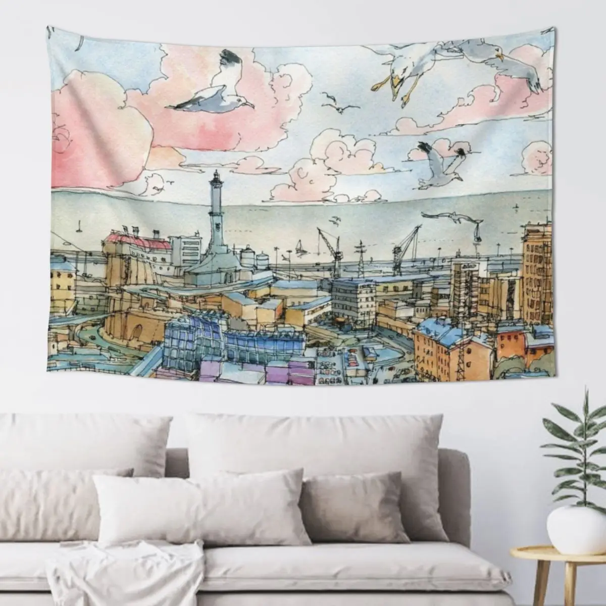 Гобелен Genova e la Lanterna милый декор для комнаты украшение дома предметы украшения