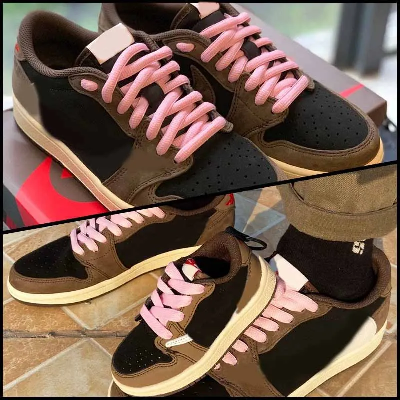 Travis X Pink Series Shoelaces 60-180 Cm Jumpman Basketball Shoes 2021 Flat Type Ropes For Kid Adult Unisex