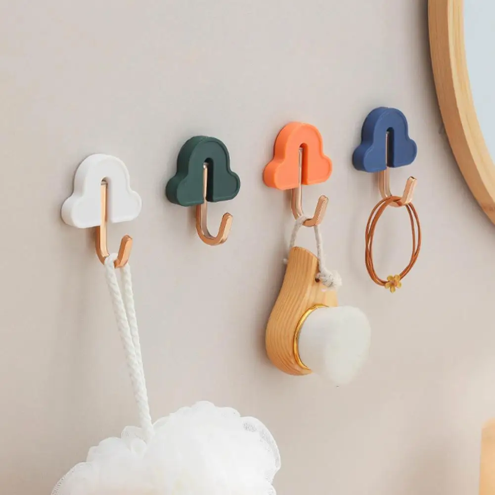 

Self-adhesive 4Pcs Great Light Luxury Golden Plating Clothes Bag Hook Plastic Hanger Hook Anti-drop Home Supply